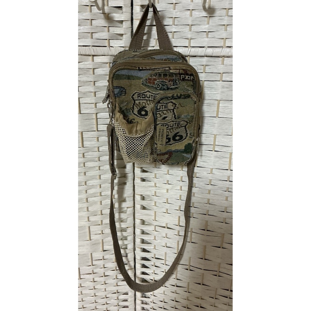 Pioneer Express 9" Tapestry Cross Body Bag Rt. 66 Adjustable Strap, 2 Pockets